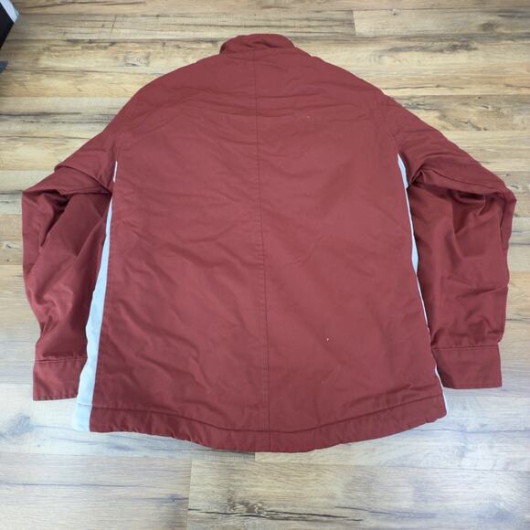 Timberland Snap Zip Up Fleece Lined Jacket Mens S/P Red Long Sleeve Nylon - Picture 5 of 8